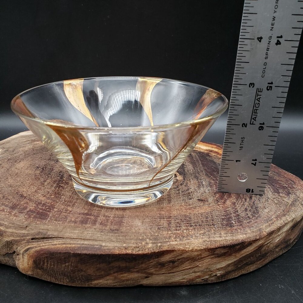 Vintage MCM Gold Swirl Glass Dip Bowl Atomic Chip & Dip Replacement 5.25" - Picture 5 of 5